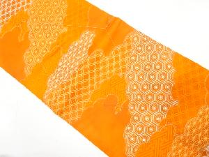 未使用品　雲取りに古典柄織り出し　名古屋帯